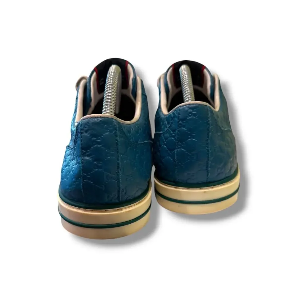 Gucci GG Web Accent Leather Sneakers ‘Blue’ | Size 9G(10US)
